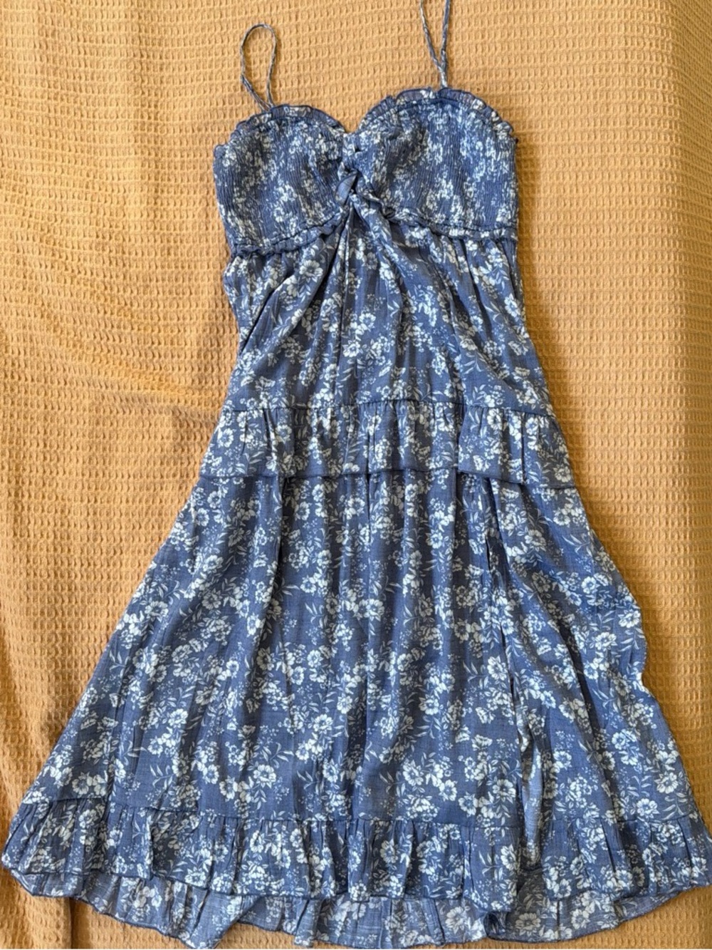Blue Floral Spaghetti Strap Sundress